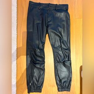 Nili Lotan cropped military  leather pants